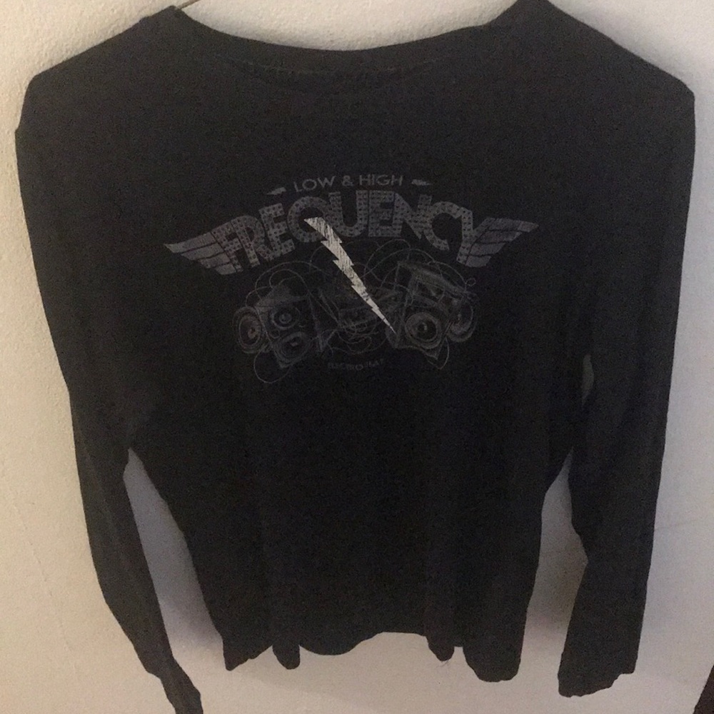 Benetton Black Rock Long Sleeved Tee Shirt
